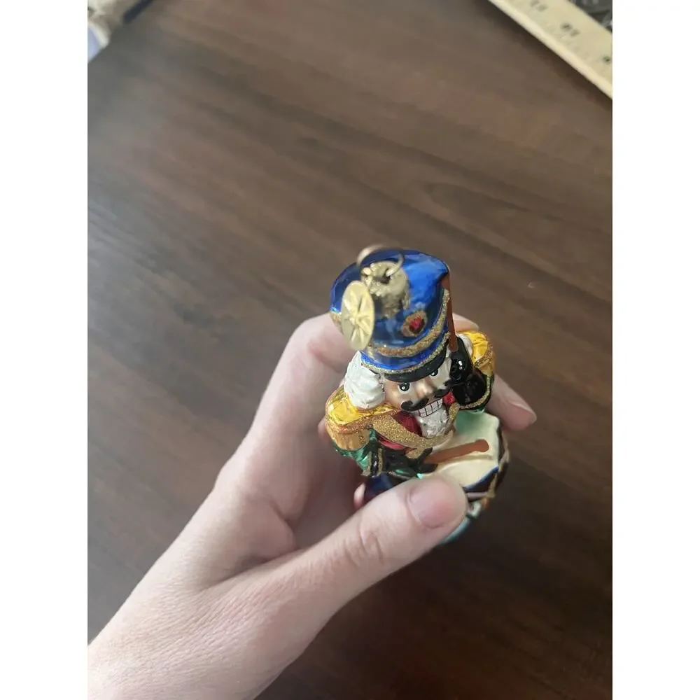 VTG Christopher Radko Toy Soldier Drummer Christmas Tree Ornament Broken Elbow